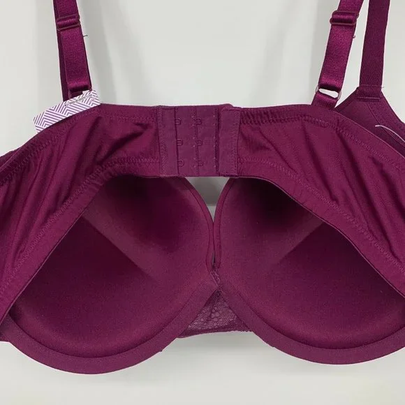 Maidenform Self Expressions Bra Womens 40DD Purple Lace Underwire Push Up - Picture 7 of 10